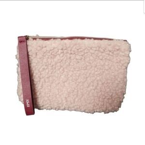 Pink Fuzzy and furry Ipsy small wristlet new‎